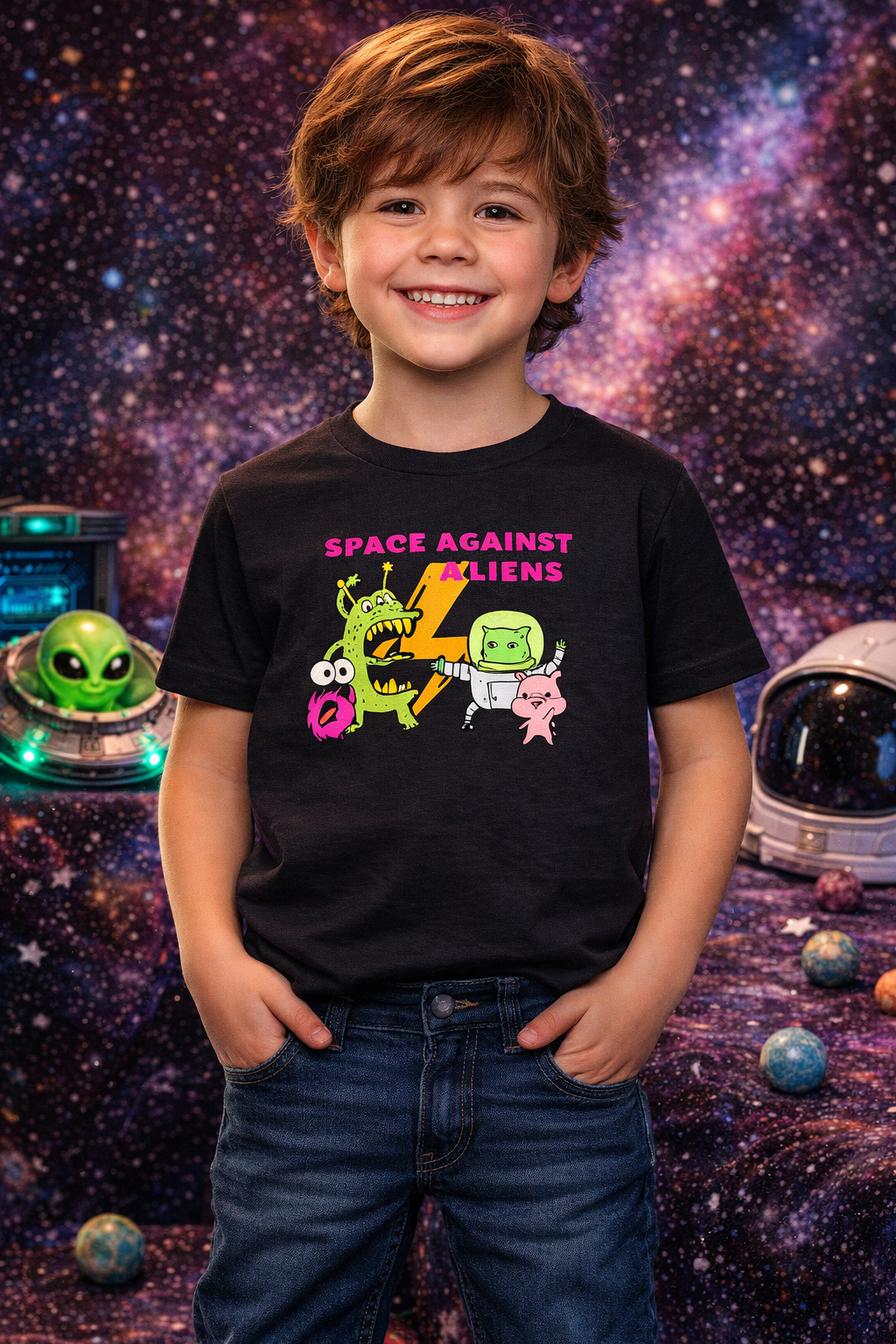 Aliens Boy's Crew Neck T-Shirt