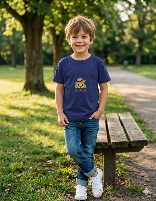 Cute Dog Boy's Crew Neck T-Shirt
