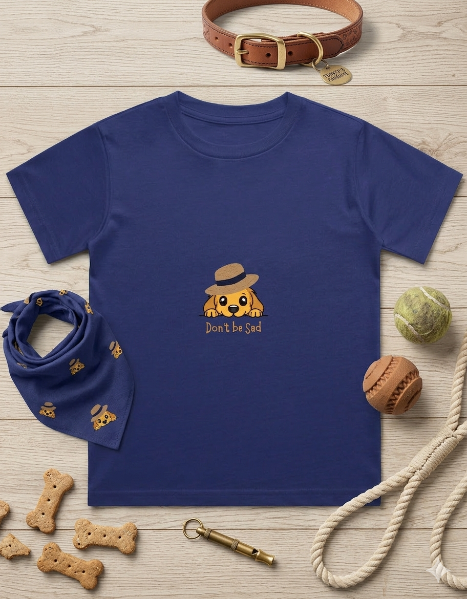 Cute Dog Boy's Crew Neck T-Shirt